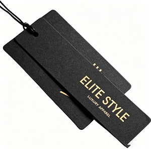 Etiquetas colgantes personalizadas, impresión de ropa, etiquetas de papel, etiquetas colgantes negras, etiquetas de precio, etiquetas personalizadas para marcas de ropa - Product Image 1
