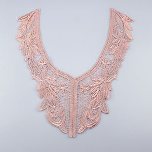 Encaje Químico Guipur para Manualidades, Aplique para Escote, 100% Poliéster, Negro, Blanco, Flores, Cuello de Encaje, Bordado - Product Image 4