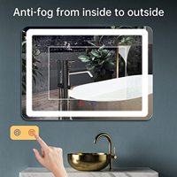 Miroir LED de salon moderne RS avec capteur tactile, étanche IP66, cadre en aluminium, température de couleur réglable 3000K-6000K