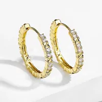 Boucles d'oreilles créoles en or plaqué or moderne CAOSHI, vente chaude, nouveauté, mariage, fiançailles, mode, fête, boucles d'oreilles créoles en zircon cubique pour femmes