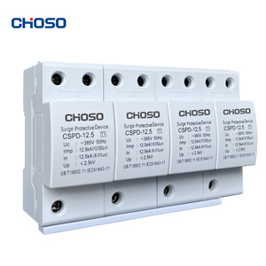 CHOSO CSPD-12.5 385V AC Pararrayos 4P 12.5kA T1 SPD Dispositivo de Protección Contra Sobretensiones para Protección Contra Rayos en Distribución Principal de Energía CE - Product Image 2