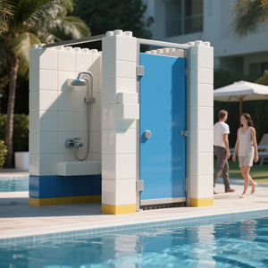 COBLOCKS personalizado ABS + Material UV, pared de partición, piscina de lujo al aire libre gigante bloque ducha, construcción al aire libre - Product Image 2