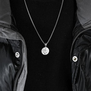 St. Benedict Exorcist Necklace <b>Titanium</b> Steel Coin Pendant Unisex Fashion Jewelry Gift Round Themed Pendant - Product Image 3