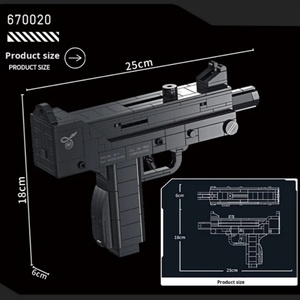 Pistola de Juguete de Bloques de Construcción Negra, de Buena Venta, con Detalles Realistas y Marcas de Tamaño Claras para Niños, Exhibición, Venta al Por Mayor OEM - Product Image 5