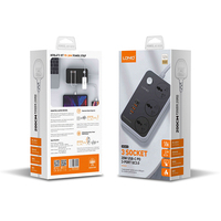 LDNIO SC3412 Meilleure Vente OEM ODM Prise Murale 3 Voies 10A 250V avec Port USB Câble d'Alimentation Rallonge Multiprise