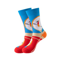 Chaussettes en coton colorées pour hommes, chaussettes unisexes pour le sport et les activités de plein air, chaussettes amusantes à motifs