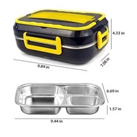 Kotak makan siang elektrik, kotak makan siang listrik rumah mobil dua-dalam-satu stainless steel plug-in, bebas pemanas dan isolasi, kotak makan siang listrik 110V/220V
