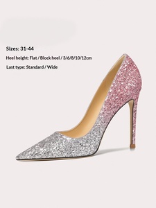 <span class=keywords><strong>Scarpe</strong></span> da Sposa Eleganti con <span class=keywords><strong>Tacco</strong></span> a Spillo 12cm, Paillettes <span class=keywords><strong>Rosa</strong></span> Sfumate Argento, Punta Affusolata, Taglia Grande 46 - Product Image 6