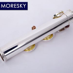 Flauta MORESKY Plateada, 16 Orificios Abiertos con Llave E y Llave C, MFL-612 - Product Image 2