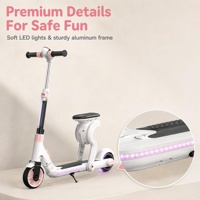 Trottinette électrique pour enfants Seat Ride avec siège, 21,6 V, 130 W, 5,2 Ah, batterie au lithium, 6,5 pouces, capteur intelligent, étanche, longue portée, pliable, 70 kg