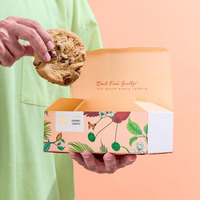 Kotak kemasan kertas lipat makanan desain kustom murah grosir untuk kotak kemasan buket donat kue makanan penutup