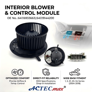 Moteur de soufflerie intérieur de voiture HVAC 12V 24V avec module de commande 64116933663 64119144200 64119227670 pour <span class=keywords><strong>BMW</strong></span> Série <span class=keywords><strong>1</strong></span> 3 X1 X3 X4 - Product Image 1