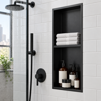 Rak Penyimpanan Dinding Kamar Mandi Modern dari Baja Anti Karat, Ukuran dan Warna Sesuai Pesanan