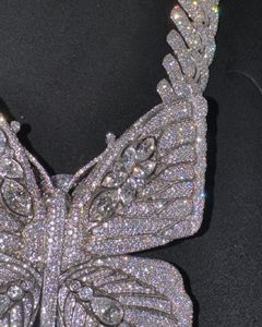 Collar de mariposa de Hip Hop de lujo con colgante de goteo de hielo brillante plateado joyería de Hip Hop de plata esterlina disponible precio competitivo - Product Image 4