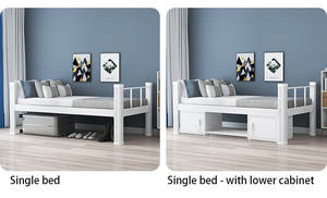 Cama Individual para Dormitorio <span class=keywords><strong>de</strong></span> Estudiantes, Cama <span class=keywords><strong>de</strong></span> Hierro <span class=keywords><strong>de</strong></span> una Sola Capa, Fabricada en Acero, Apartamento, Cama Individual - Product Image 4