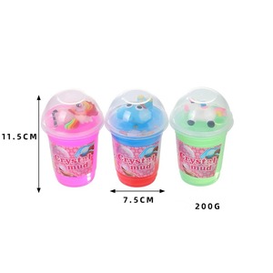 Slime de descompresión con cuentas de colores en forma de taza de té con leche, no pegajoso, con adornos de slime de colores, antiestrés - Product Image 4