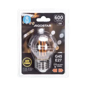 Ampoule LED à filament G45 E27 6W Mbar - Efficacité énergétique, lumière blanche, idéale pour la décoration et les ambiances chaleureuses. - Product Image 3