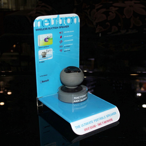 Acrylic Speaker Box and Headphone Display Stand for Retail Counter - Earphone and Accessories Organizer <b>Rack</b> with Custom Logo - Product Image 1