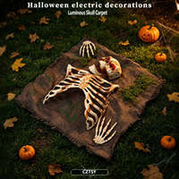 Nouveau produit Halloween 2026 : Tapis Crâne Lumineux pour Décoration de Fête Thème Horreur et Palpitant, Idéal pour Cour et Jardin