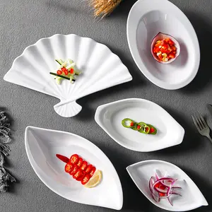 Guangzhou fabrika melamin beyaz servis yemek tabaklar plastik aperatif tabak