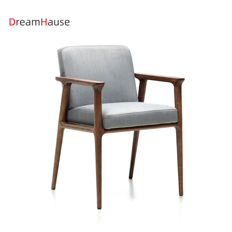 Dreamhause عالية الجودة الأثاث التجاري مطعم مقهى الطعام الخشبية اللكنة كرسي كرسي مع النسيج غرفة المعيشة كرسي