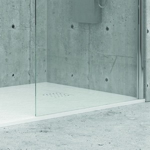 Kamalu bianco 80x140 cm piatto doccia con effetto pietra Design moderno acrilico e resina impermeabile per il bagno o Hotel - Product Image 3