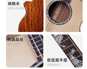 กีตาร์โปร่งไฟฟ้า XLARRY Wings คุณภาพสูง ไม้หน้า Spruce ไม้หลัง Walnut ขนาด 41 นิ้ว - Product Image 6