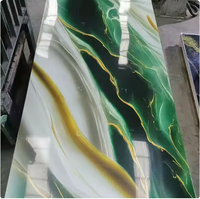 Panneau mural décoratif moderne imperméable et brillant, ignifuge, insonorisant, en PVC, feuille de marbre UV pour la maison et la salle de sport