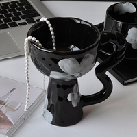 Tasse en céramique japonaise Ins tasse à café mignonne avec soucoupe tasse nordique tasse en porcelaine avec poignée pour le ménage pour le désherbage Restaurant