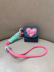 Cordón corto de muñeca para teléfono móvil, poliéster ajustable, accesorios decorativos simples para teléfono, cordón Airpros tejido rosa bonito - Product Image 3