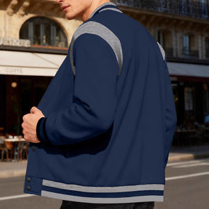 Veste de baseball Papastar pour homme, beige et noir contrasté, coupe-vent, doublure polaire, vêtement d'extérieur décontracté, taille M - Product Image 4