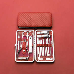 Kit de soin des ongles en acier au carbone 19 pièces Outils professionnels pour couper les ongles Ensemble de ciseaux de manucure - Product Image 2