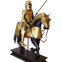 Chevalier Médiéval Européen en Armure, Cheval en Fer, Ornement de Bureau Fait Main pour Bars, Restaurants, Cafés Internet, Salons, Téléviseurs