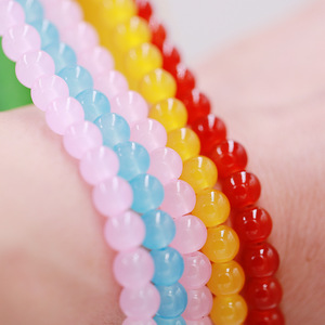 Bán Buôn Phụ Kiện Tự Làm 6Mm Màu Xanh Rõ Ràng Thủy Tinh Màu Đỏ Tinh Thể Ngọc Bích Bóng Hạt Lỏng Lampwork Hạt Cho Vòng Đeo Tay - Product Image 3