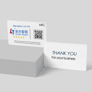 Cartes de visite personnalisables NFC QR Code WhatsApp <span class=keywords><strong>Facebook</strong></span> Google Avis ABS PVC RFID 13.56MHz pour l'intégration des médias sociaux - Product Image 4