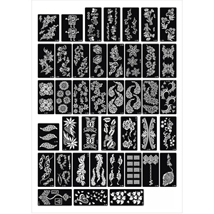 Plantilla Reutilizable para <span class=keywords><strong>Tatuajes</strong></span> <span class=keywords><strong>Temporales</strong></span> de Henna, para Aerógrafo, Plantilla Negra para <span class=keywords><strong>Tatuajes</strong></span> <span class=keywords><strong>Temporales</strong></span>, Adhesivo para <span class=keywords><strong>Tatuajes</strong></span> Semipermanentes - Product Image 1