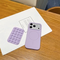 Coque de téléphone 3D en silicone avec ventouse magnétique pour iPhone 18 Pro Max 17 16 15 14 13 Pro, accessoires de téléphone portable 2-en-1
