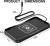 Chargeur Sans Fil 15W, Station de Recharge Inductive pour Voiture, Tapis de Chargement Sans Fil Antidérapant pour Voiture pour iPhone 16 15