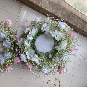 Grande boule de fleurs artificielles roses blanches de 60cm pour mariage centres de table pour décoration de mariage - Product Image 3