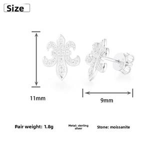 Atacado de Fábrica: Brincos de Prata Esterlina 925 Banhados a Ouro Branco Vintage com Moissanite VVS Certificado GRA, Estilo Iced Iris, Unissex - Product Image 3