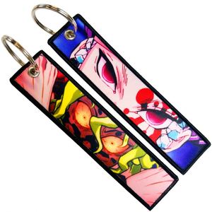 <b>Custom</b> Logo <b>Key</b> Jet Tag Sublimation Printing Woven Cute Cartoon Japanese Anime Keychain - Product Image 1