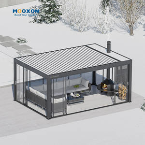 Pergola Moderna Mooxon di Grande Successo con Tenda a Lamelle Elettriche, Pergole Motorizzate <span class=keywords><strong>in</strong></span> <span class=keywords><strong>Alluminio</strong></span> per Esterni con Luci a Led - Product Image 5