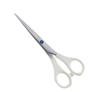 Poignée en plastique Ciseaux de coiffeur Finition sable Allemand Acier inoxydable Lame droite tranchante Ciseaux de salon - Product Image 1