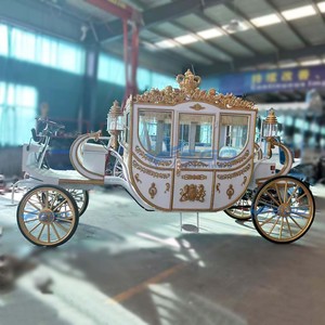Nouvelle Conception Populaire Chariot de Mariage Blanche à Quatre Roues Style Cendrillon à Vendre – Carrosses Royaux à Chevaux - Product Image 3
