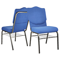 Silla cómoda y apilable multicolor con almohadilla trasera, para iglesia, púlpit
