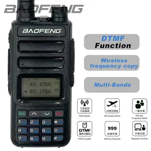 Boafeng TH-15X diperbarui 3-5km tri-band genggam GMRS Walkie Talkie 5W Output kekuatan menampilkan Air Band 108-136MHz Radio