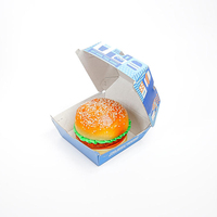 Emballage de hamburgers en carton jetable personnalisé en gros, boîte à hamburgers en papier kraft biodégradable de qualité alimentaire