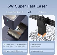 Graveur laser portable miniature Laserpecker LP2 Deluxe facile à utiliser, pour tous les matériaux non métalliques, bricolage, machine de gravure laser