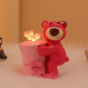 Lampu Malam Resin Lucu Desain Bunga Bercahaya Buatan Tangan Hadiah Dekorasi Kamar Tidur Meja Hari Valentine Thanksgiving Kerajinan Resin - Product Image 1