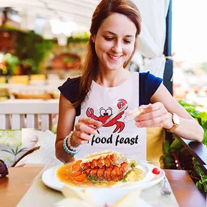 Custom Heavy Duty Lobster Adult Bibs Large Disposable Plastic Tie Back Bib For Adults Perfect When Eating Seafood